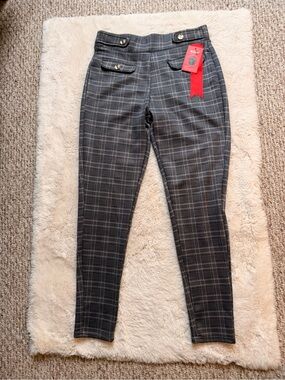 Maze Classic Plaid High-Waist Women’s Pants – Gray